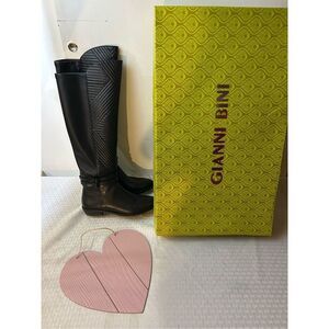Gianni Bini Boots 6.5 wides Riding wide calf Sarinah black faux leather